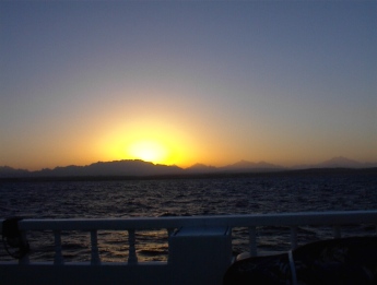 Sonnenuntergang auf dem Rückweg vom Panoramariff